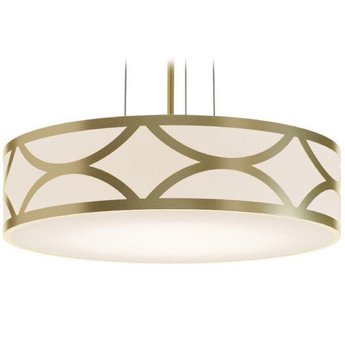Afx Lighting Lake Gold LED Pendant Light with Drum Shade