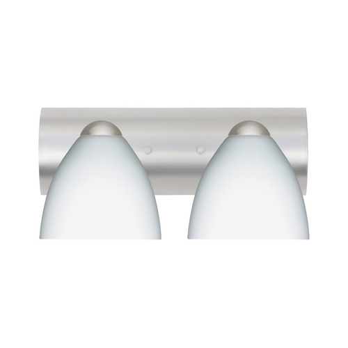 Modern Bathroom Light White Glass Satin Nickel by Besa Lighting
