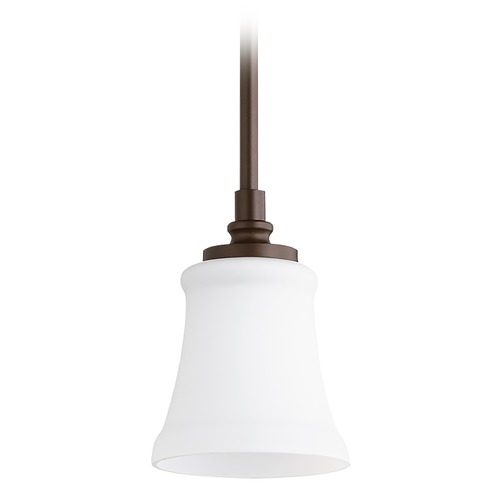 Quorum Lighting Rossington Oiled Bronze Mini Pendant with Bell Shade by Quorum Lighting 3122-86