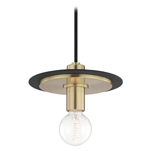 Mitzi by Hudson Valley Milo Pendant in Brass & Black by Mitzi by Hudson Valley H137701S-AGB/BK