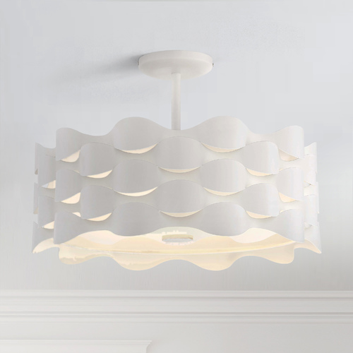 Coastal Current LED Semi-Flush Mount in Sand White by George Kovacs