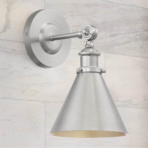 Savoy House Glenn Adjustable Metal Wall Sconce in Satin Nickel by Savoy House 9-0901-1-SN