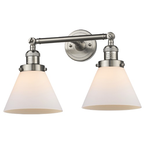 Large Cone Brushed Satin Nickel Bathroom Light by Innovations Lighting