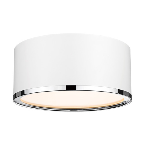 Arlo Matte White & Chrome Flush Mount by Z-Lite