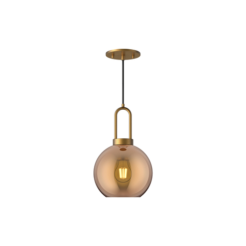 Alora Lighting Soji Aged Gold Mini-Pendant Light with Globe Shade