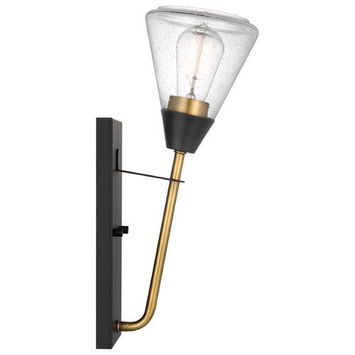 Nuvo Lighting Starlight Matte Black & Natural Brass Sconce by Nuvo Lighting 60-7681