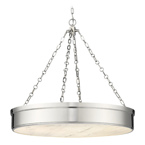 Z-Lite Anders Polished Nickel LED Pendant Light with Drum Shade