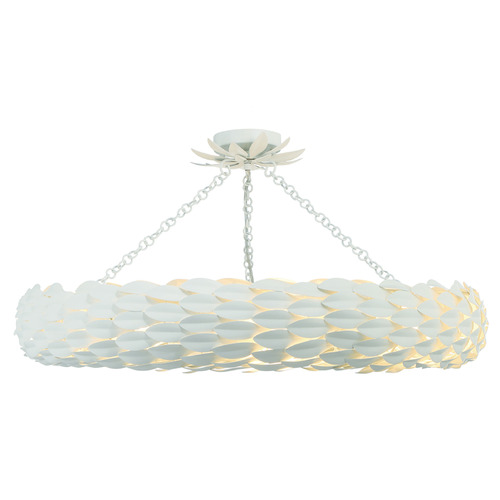Crystorama Lighting Broche Matte White Semi-Flushmount Light