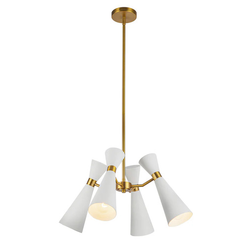 Alora Lighting Blake White & Aged Gold Chandelier
