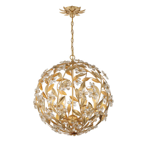 Marselle 6-Light Pendant in Antique Gold by Crystorama Lighting
