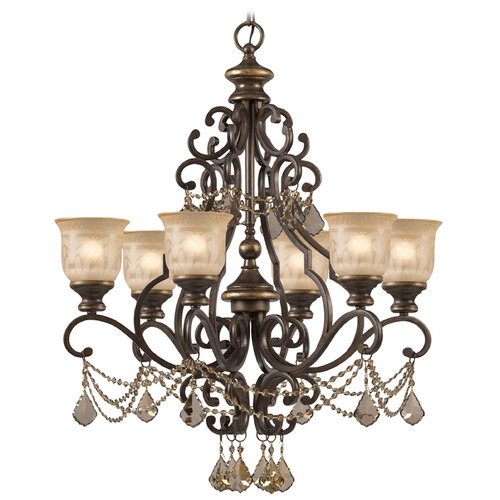 Crystorama Lighting Norwalk Bronze Umber Crystal Chandelier