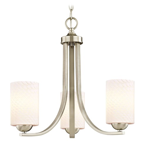 Design Classics Lighting Satin Nickel Chandelier 5843-09 GL1020C