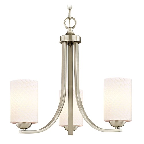 Design Classics Lighting Satin Nickel Mini-Chandelier 5843-09 GL1020C