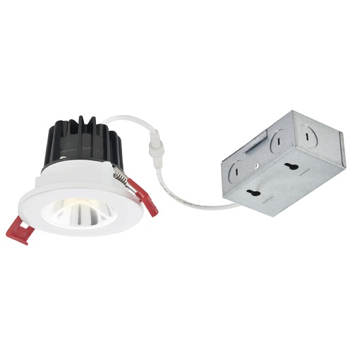 2'' LED Canless 8W White/Chrome Recessed Downlight 2700K 38Deg IC Rated By Recesso