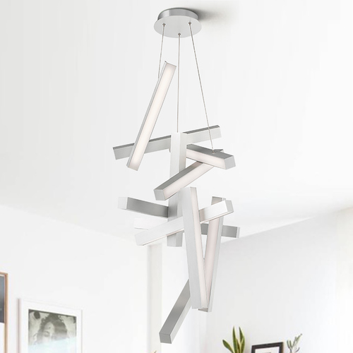 Chaos 49-Inch High LED Chandelier in Brushed Aluminum by Modern Forms