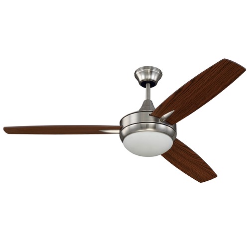 Craftmade Lighting 52-Inch Brushed Nickel Ceiling Fan with LED Light 3000K 1235LM TG52BNK3-UCI