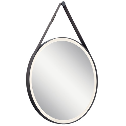 Martell 27.75 x 39.50-Inch Oval LED Mirror in Matte Black by Elan Lighting