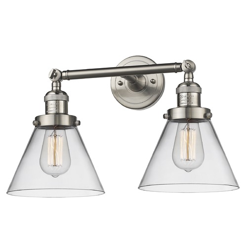 Innovations Lighting Innovations Lighting Large Cone Brushed Satin Nickel Bathroom Light 208-SN-G42