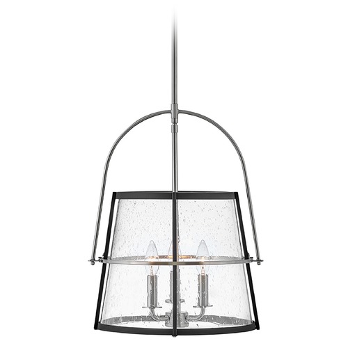 Tournon Medium Pendant in Brushed Nickel & Black by Hinkley Lighting