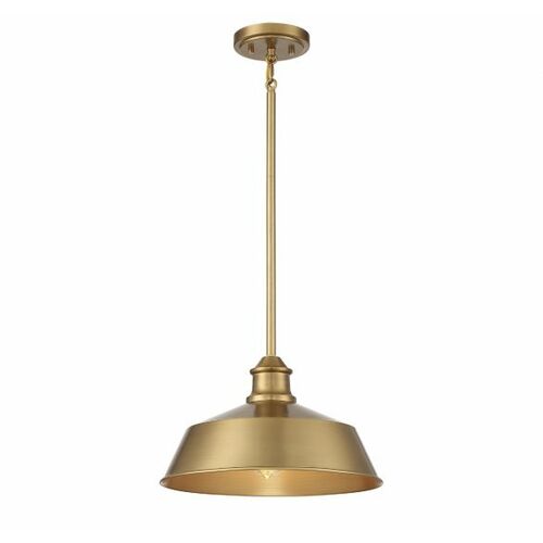 14-Inch Pendant in Natural Brass by Meridian