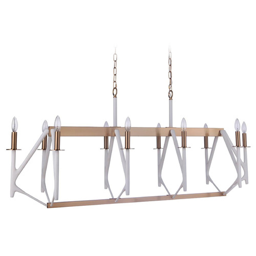 the Reserve Matte White & Satin Brass Linear Light by Craftmade Lighting