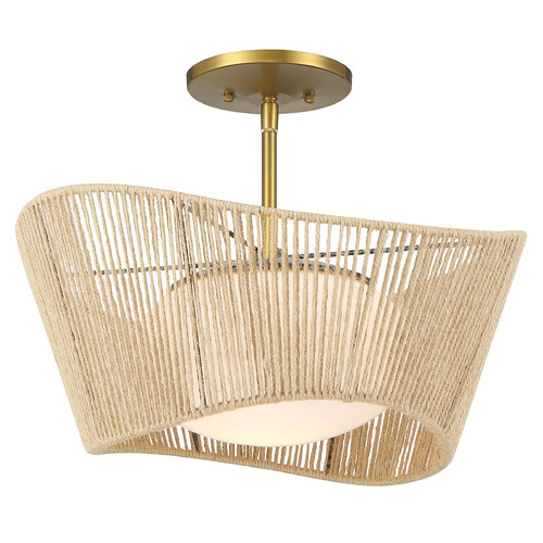 Key Largo Semi-Flush Mount in Soft Brass by Minka Lavery