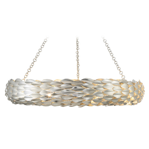 Crystorama Lighting Broche Antique Silver Pendant Light with Drum Shade