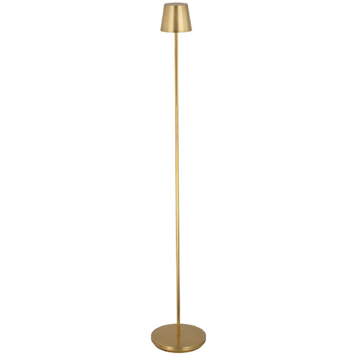Visual Comfort Modern Collection Nevis Hand Rubbed Antique Brass LED Floor Lamp with Empire Shade