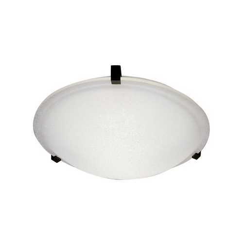 PLC Lighting Modern Flushmount Light with White Glass in Black Finish 3464 BK