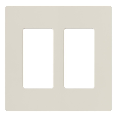 Lutron Dimmer Controls Designer Style 2-Gang Gloss Wallplate in Light Almond CW-2-LA