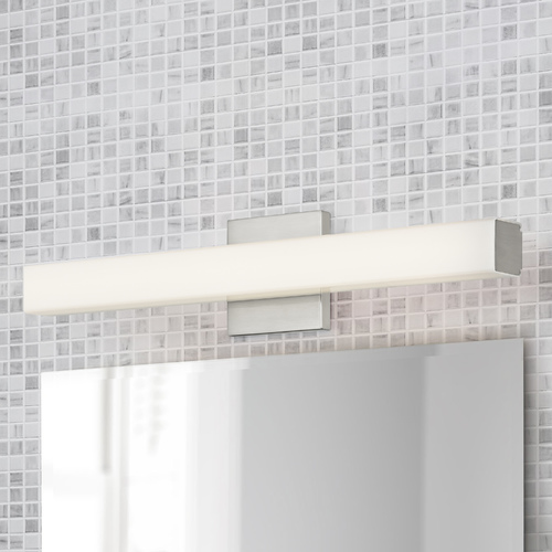 Beam Linear LED Bathroom Light in Satin Nickel