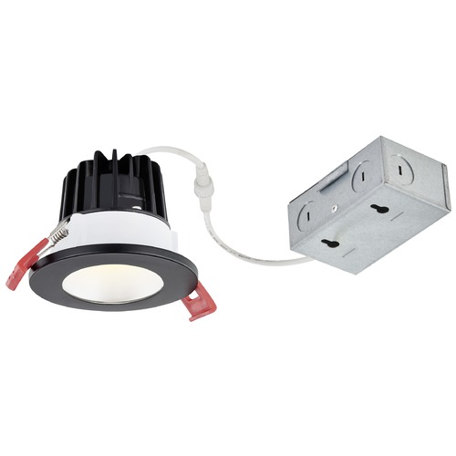 2'' LED Canless 8W Black/Spun Nickel Recessed Downlight 38Deg 2700K IC Rated By Recesso