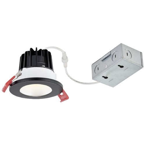 Recesso Lighting by Dolan Designs 2'' LED Canless 8W Black/Spun Nickel Recessed Downlight 38Deg 2700K IC Rated By Recesso RL02-08W38-27-W/SN SMOOTH TRM