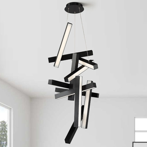 Modern Forms by WAC Lighting Chaos 49-Inch High LED Chandelier in Black by Modern Forms PD-64849-BK