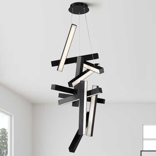 Chaos 49-Inch High LED Chandelier in Black by Modern Forms