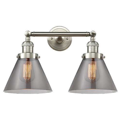 Large Cone Brushed Satin Nickel Bathroom Light by Innovations Lighting