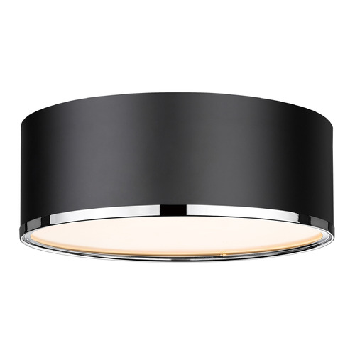 Arlo Matte Black & Chrome Flush Mount by Z-Lite