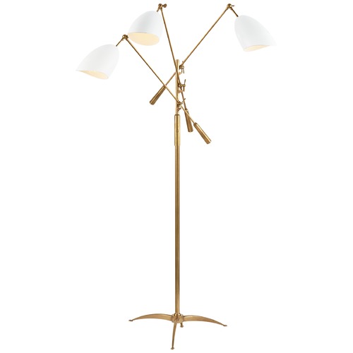 Visual Comfort Signature Collection Aerin Sommerard Triple Arm Floor Lamp in Brass by Visual Comfort Signature ARN1009HABWHT