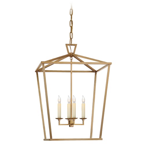 Visual Comfort Signature Collection E.F. Chapman Darlana Medium Lantern in Antique Brass by Visual Comfort Signature CHC2165AB