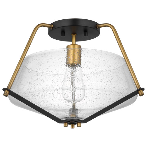 Nuvo Lighting Starlight Matte Black & Natural Brass Semi-Flush Mount by Nuvo Lighting 60-7683