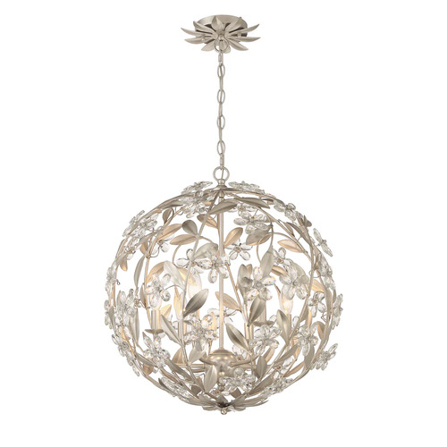 Marselle 6-Light Pendant in Antique Silver by Crystorama Lighting