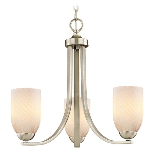Design Classics Lighting Satin Nickel Chandelier 5843-09 GL1020D