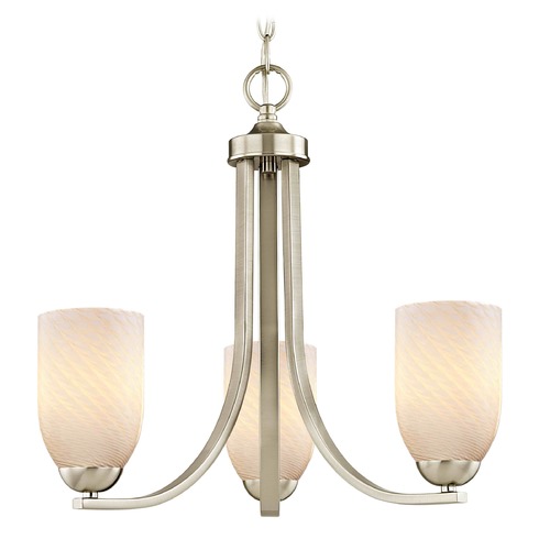 Design Classics Lighting Satin Nickel Mini-Chandelier 5843-09 GL1020D