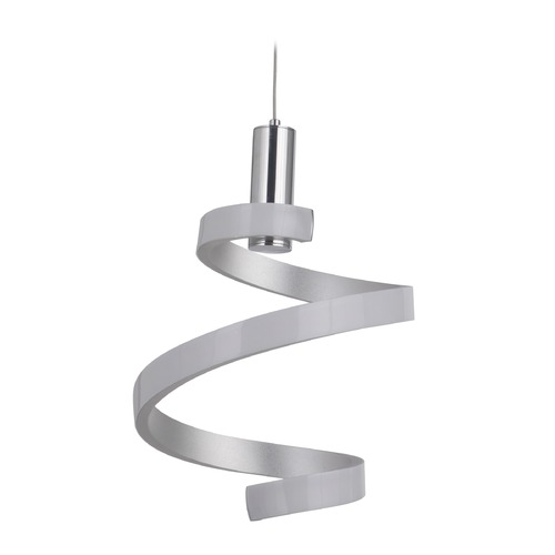 7.50-Inch LED Mini Pendant in Matte Silver & Chrome by Craftmade Lighting