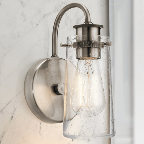 Kichler Lighting Seeded Glass Sconce Pewter by Kichler Lighting 45457CLP