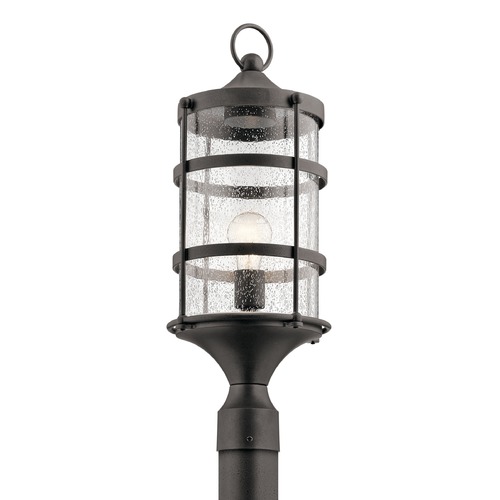 Kichler Lighting Seeded Glass Post Light Iron Mill Lane by Kichler Lighting 49963AVI