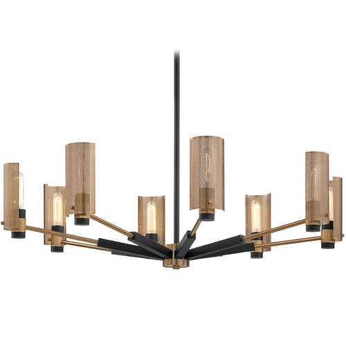 Troy Lighting Pilsen Soft Off Black & Patina Brass Chandelier
