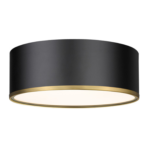 Arlo Matte Black & Rubbed Brass Flush Mount by Z-Lite