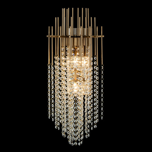 Allegri Crystal Estrella Brushed Champagne Gold Sconce