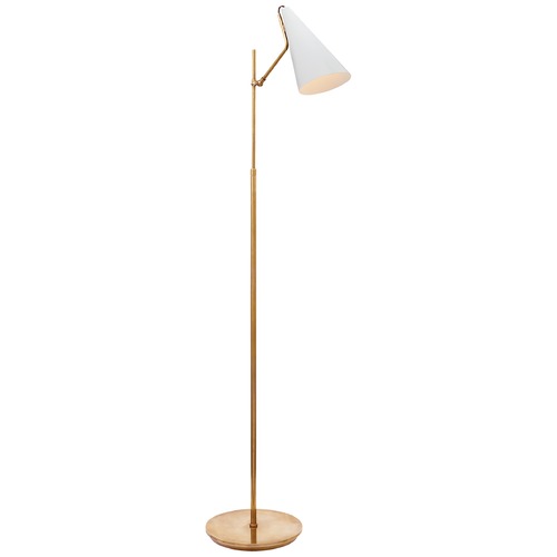 Visual Comfort Signature Collection Aerin Clemente Floor Lamp in Antique Brass by Visual Comfort Signature ARN1010HABWHT